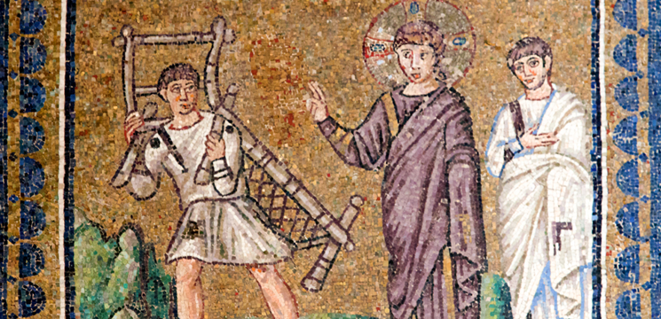 La guérison du paralytique, basilique Saint-Apollinaire Nuovo, Ravenne, Italie, VIème siècle© DR