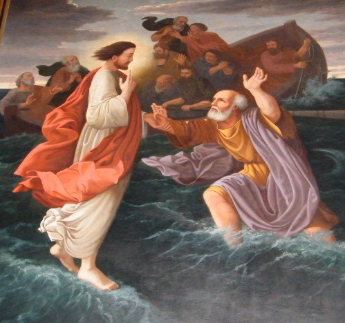 Jésus marchant sur l'eau - église Saint-Trojan _ Oléron
